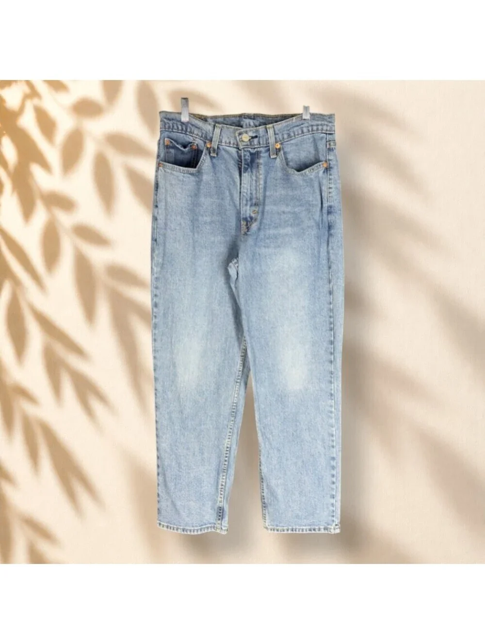 Levi's Jeans Men 32*29 Blue Denim Medium Wash Mid Rise Straight 550 Pockets
